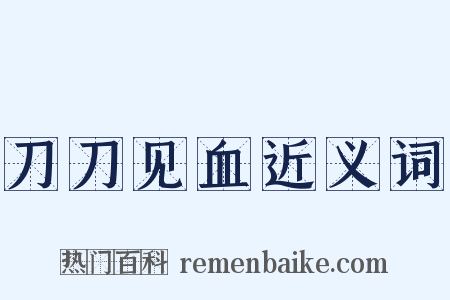 刀刀见血近义词是什么意思的图片